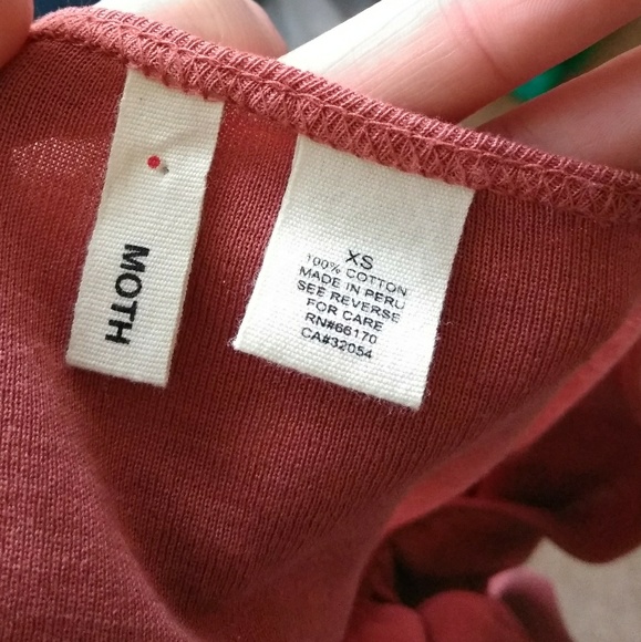 Anthropologie MOTH coral siena low cut top - Picture 7 of 8